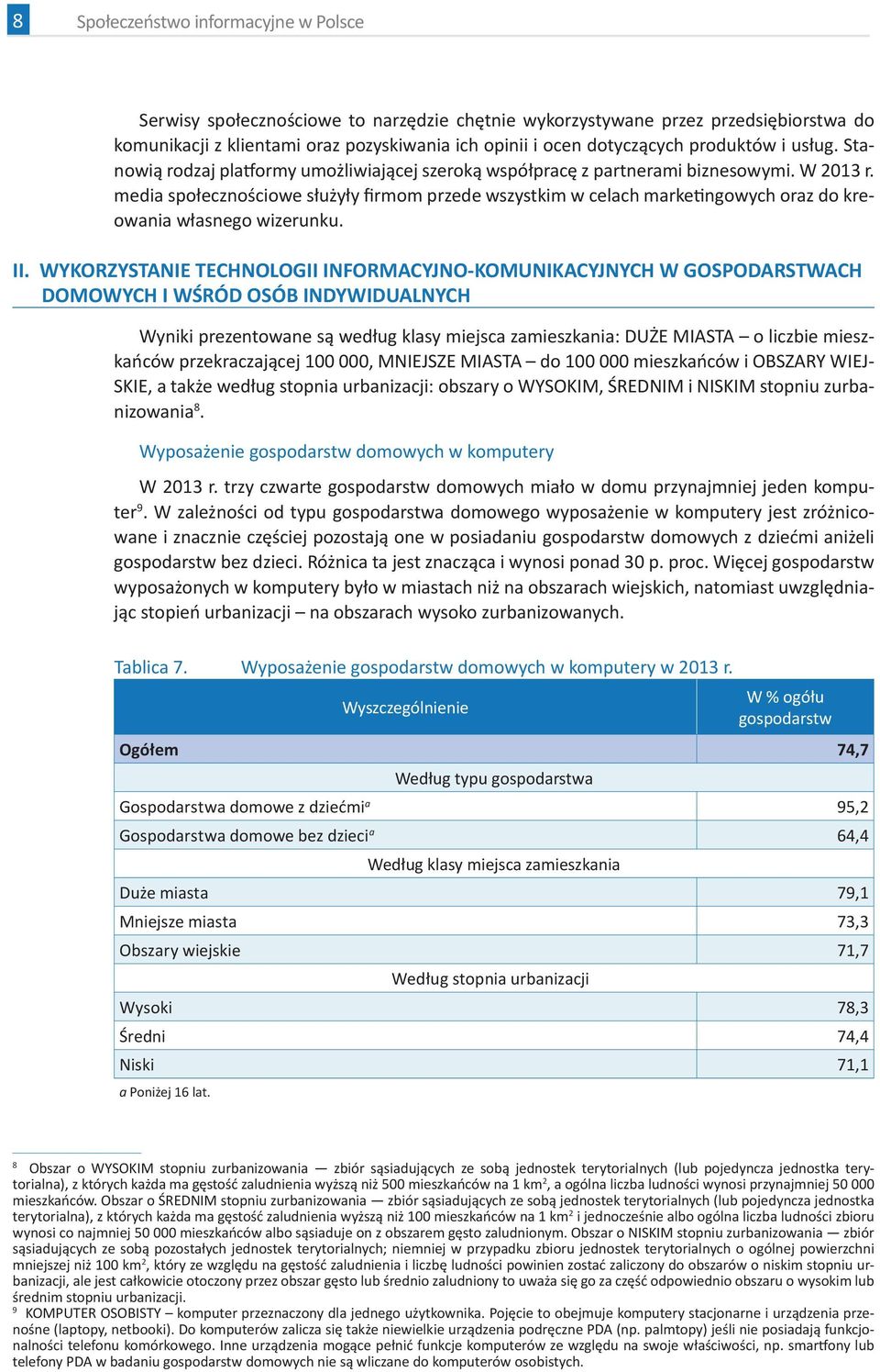 media społecznościowe służyły firmom przede wszystkim w celach marketingowych oraz do kreowania własnego wizerunku. II.