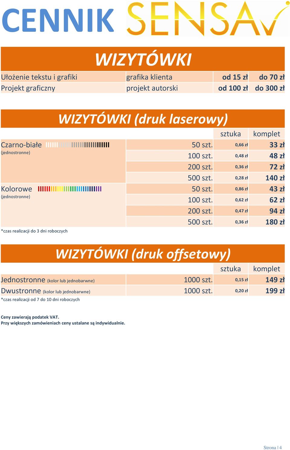 szt. 0,66 zł 33 zł 100 szt. 0,48 zł 48 zł 200 szt. 0,36 zł 72 zł 500 szt. 0,28 zł 140 zł 50 szt. 0,86 zł 43 zł 100 szt. 0,62 zł 62 zł 200 szt. 0,47 zł 94 zł 500 szt.