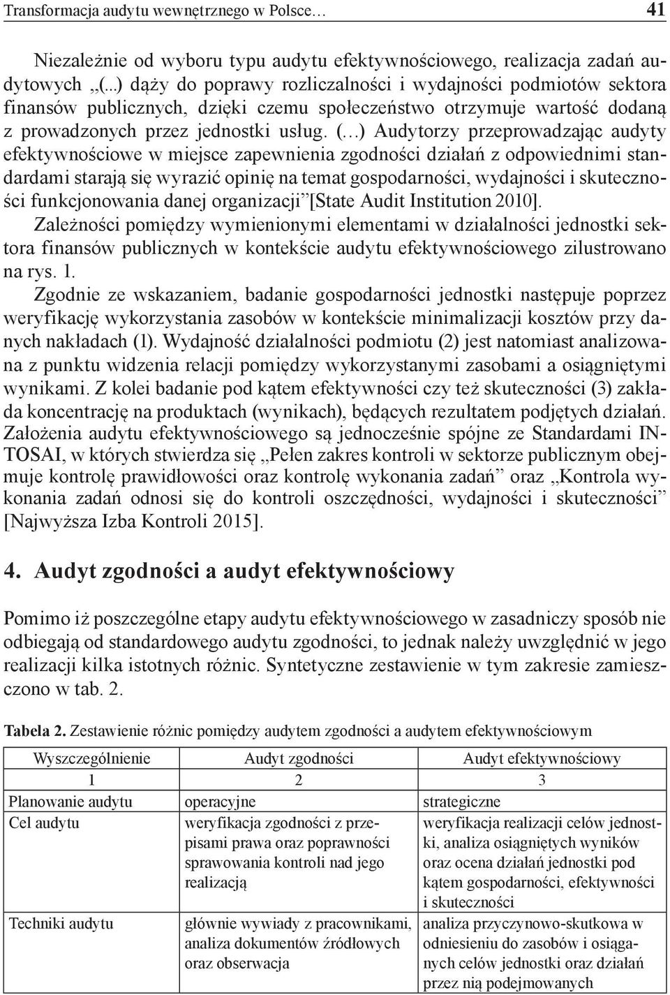 ( ) Audytorzy przeprowadzając audyty efektywnościowe w miejsce zapewnienia zgodności działań z odpowiednimi standardami starają się wyrazić opinię na temat gospodarności, wydajności i skuteczności