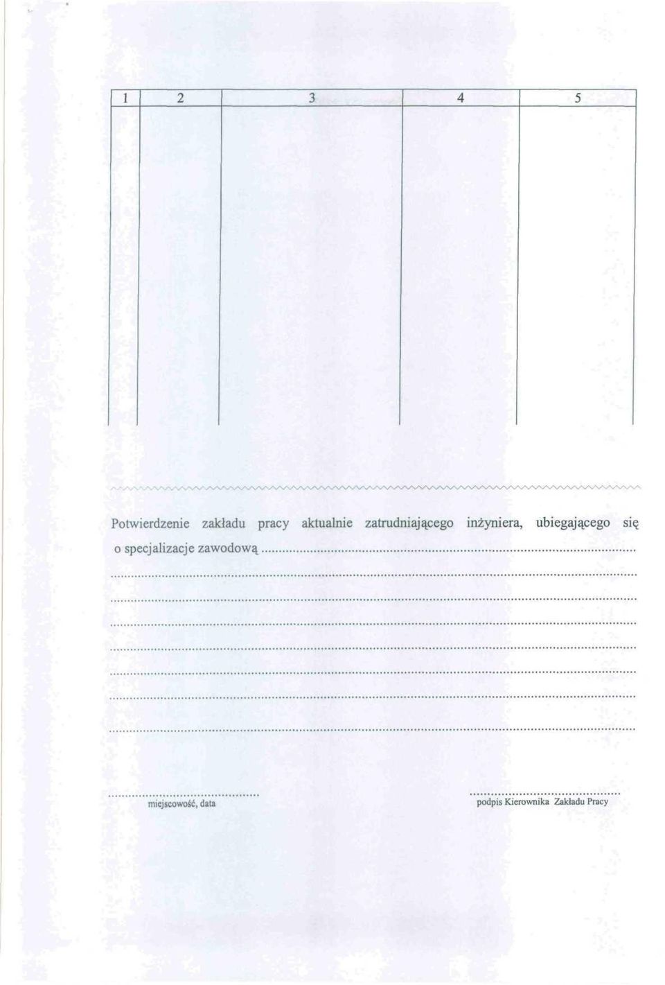 ubiegającego się o specjalizacje