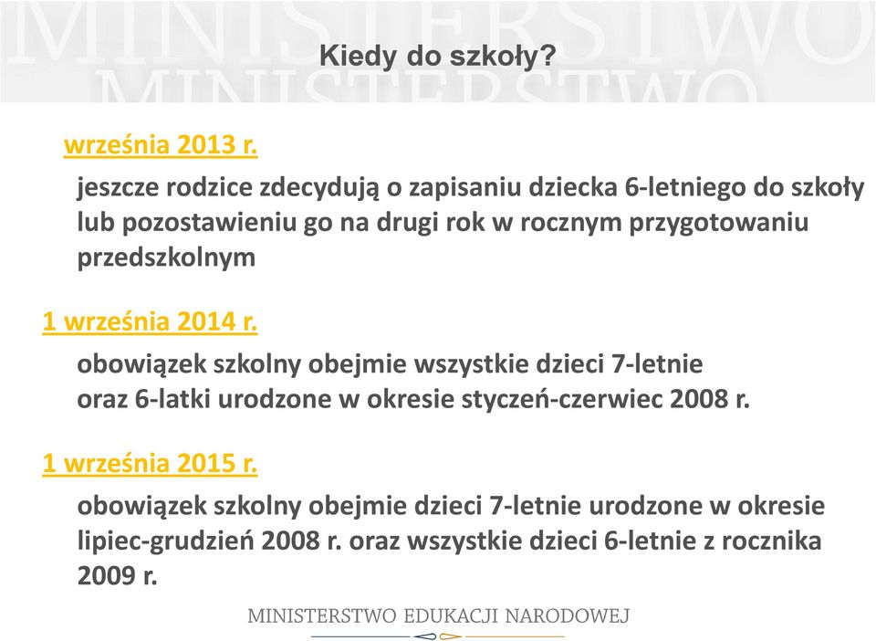 przygotowaniu przedszkolnym 1 września 2014 r.