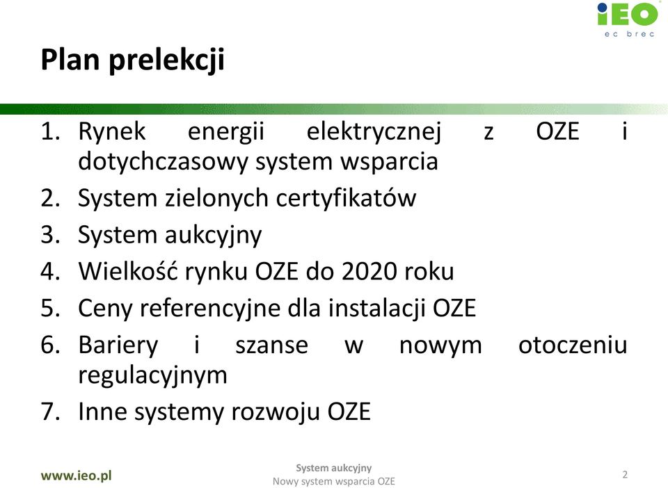 System zielonych certyfikatów 3. 4.