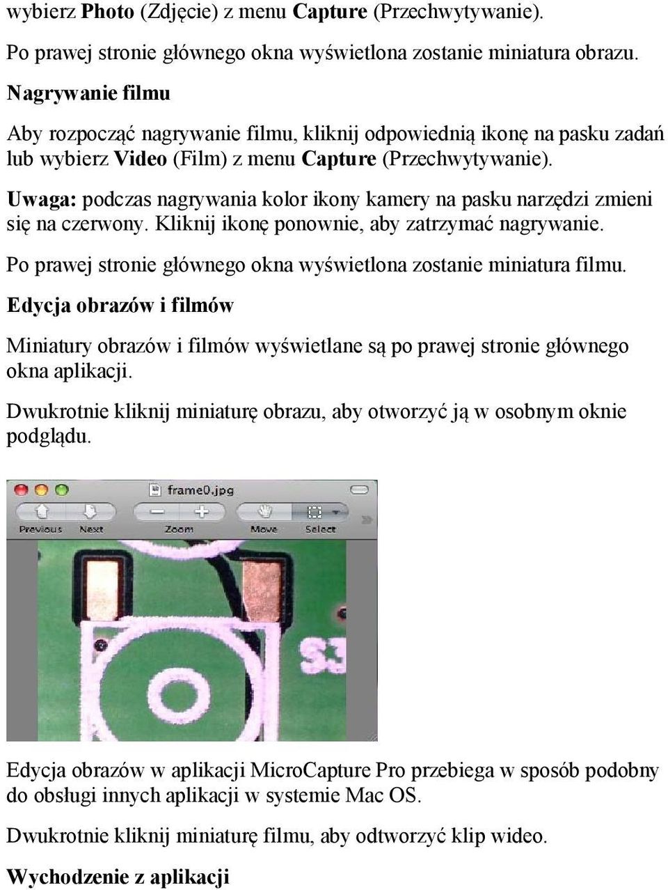 Uwaga: podczas nagrywania kolor ikony kamery na pasku narzędzi zmieni się na czerwony. Kliknij ikonę ponownie, aby zatrzymać nagrywanie.