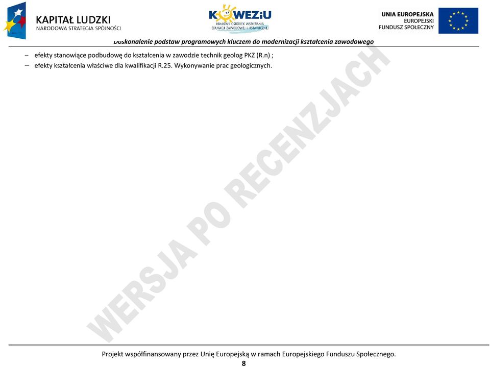 (R.n) ; efekty kształcenia właściwe dla