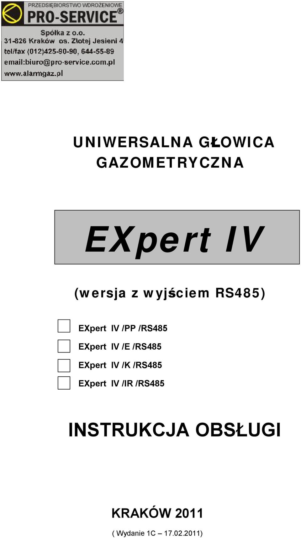 /RS485 EXpert IV /K /RS485 EXpert IV /IR /RS485