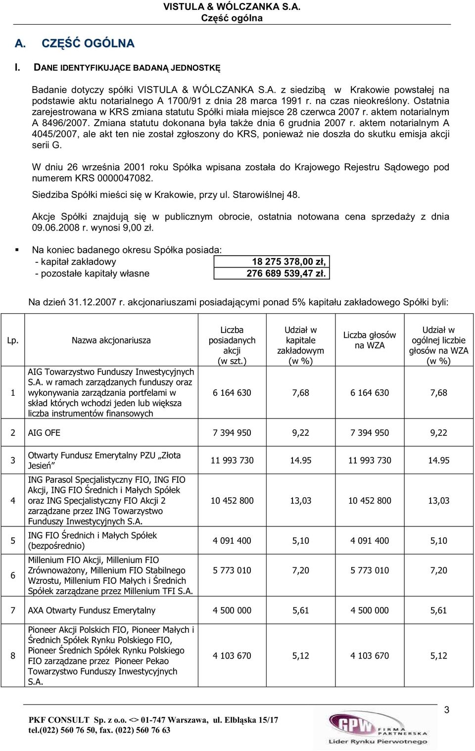 aktem notarialnym A 4045/2007, ale akt ten nie został zgłoszony do KRS, poniewa nie doszła do skutku emisja akcji serii G.