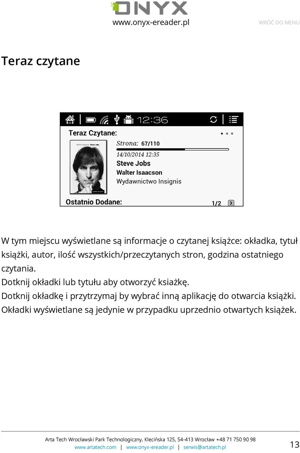 Dotknij okładki lub tytułu aby otworzyć ksiażkę.