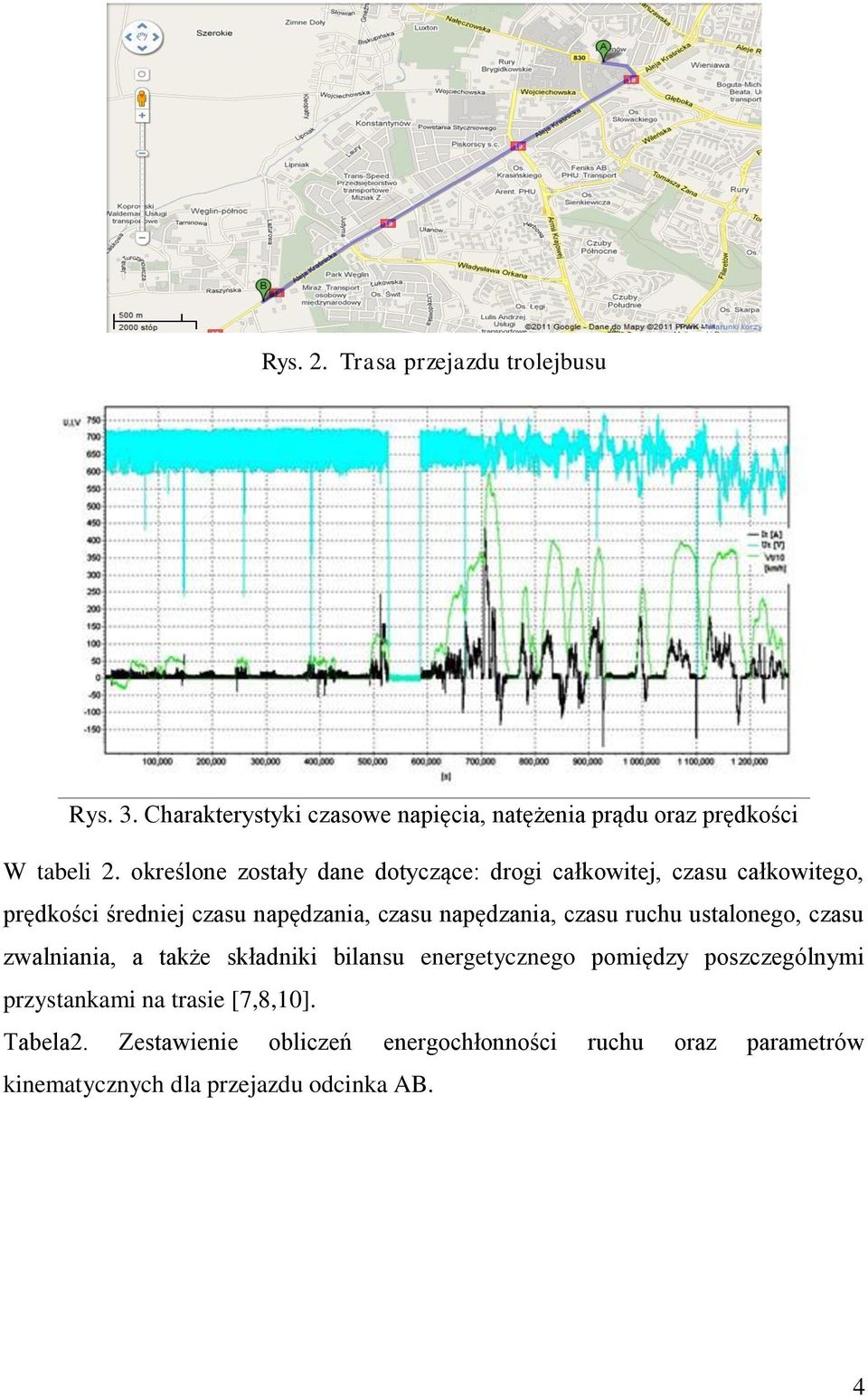 napędzania, czasu ruchu ustalonego, czasu zwalniania, a także składniki bilansu energetycznego pomiędzy poszczególnymi