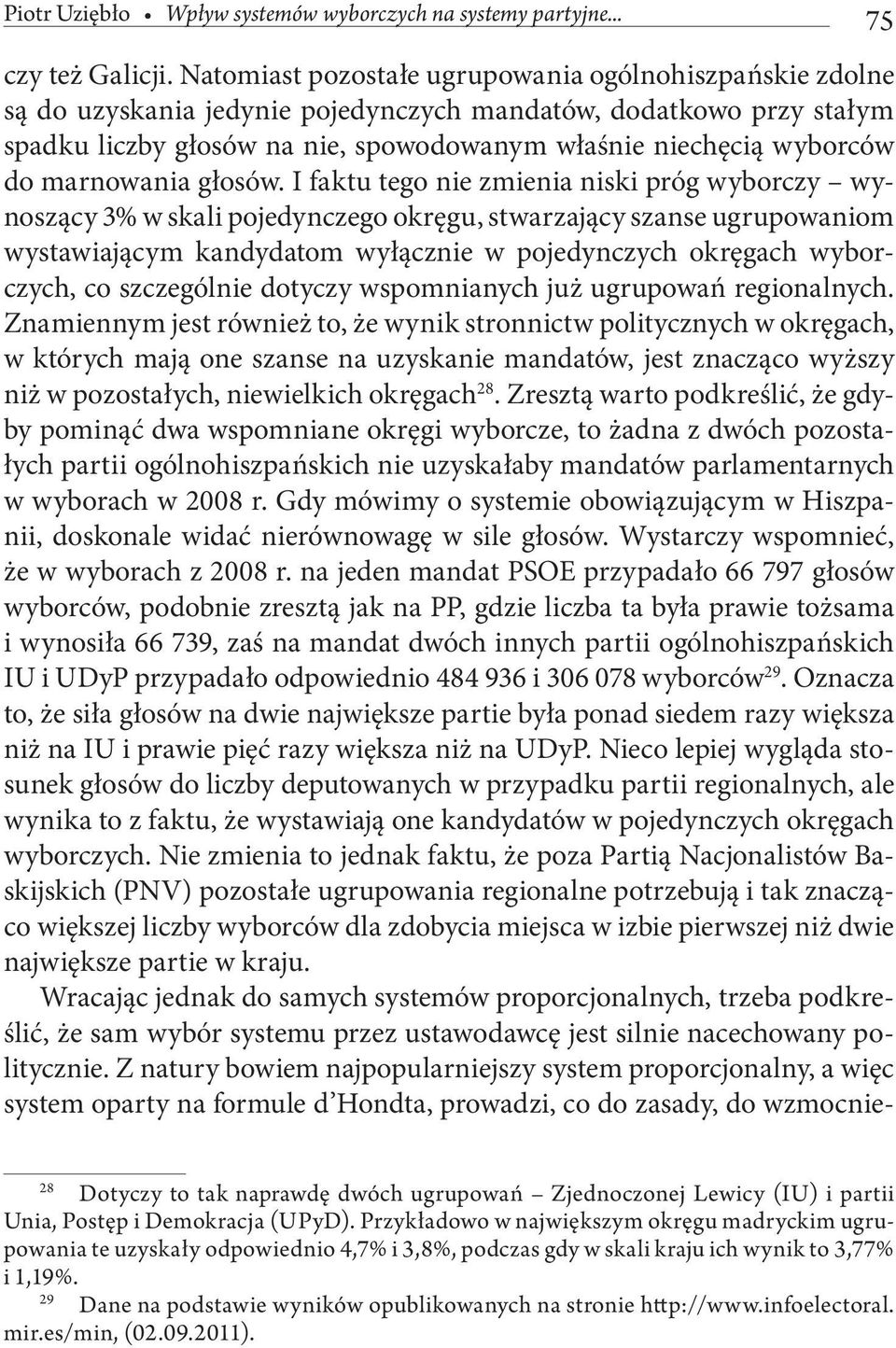 marnowania głosów.