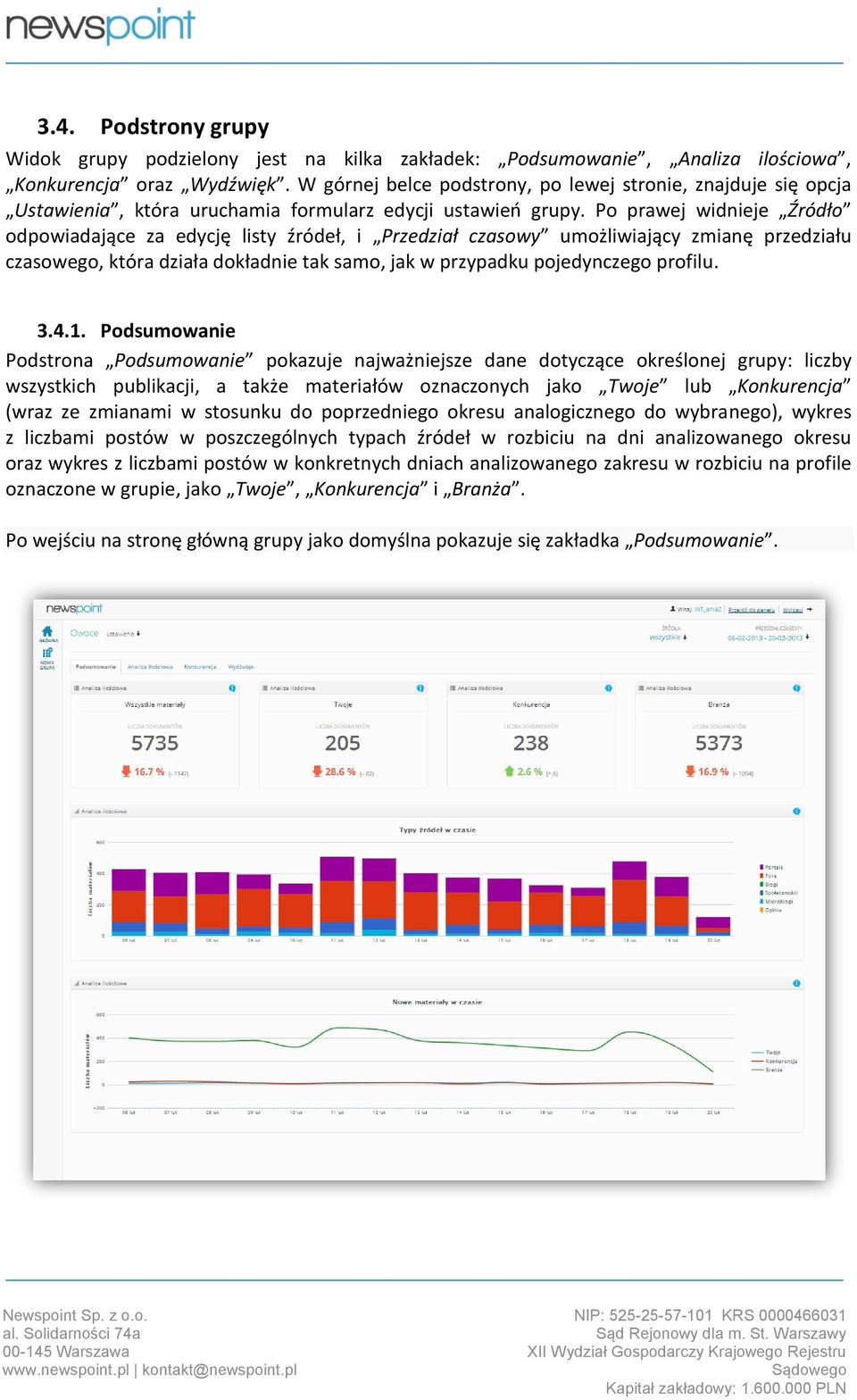 Po prawej widnieje Źródło odpowiadające za edycję listy źródeł, i Przedział czasowy umożliwiający zmianę przedziału czasowego, która działa dokładnie tak samo, jak w przypadku pojedynczego profilu. 3.