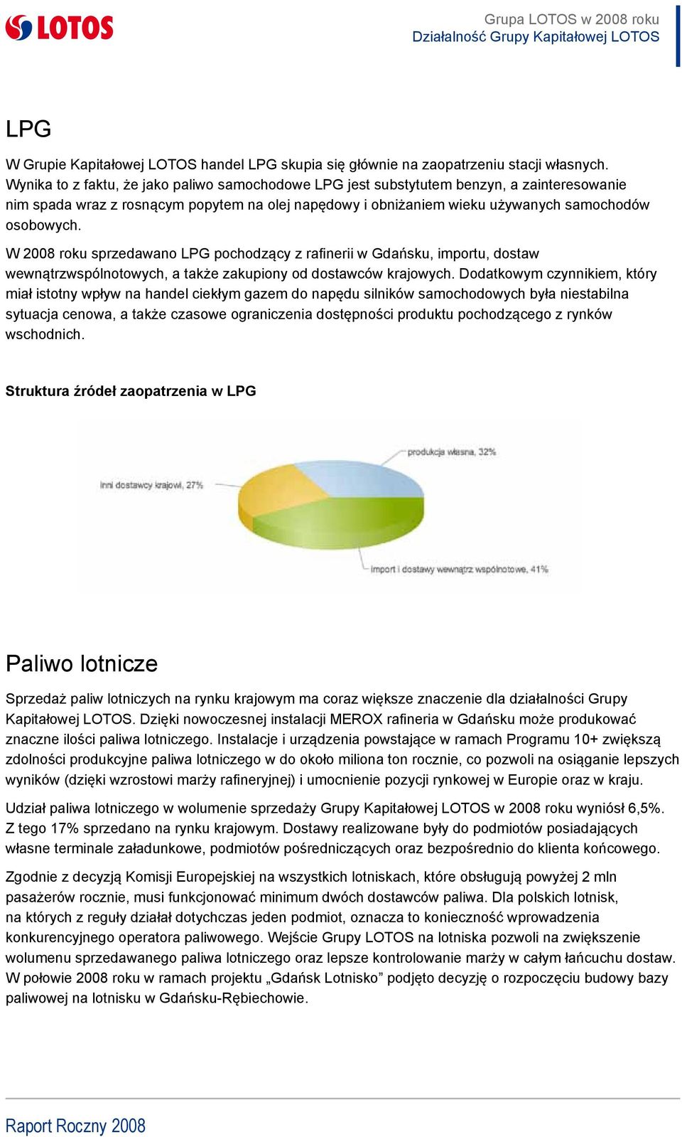 W 2008 roku sprzedawano LPG pochodzący z rafinerii w Gdańsku, importu, dostaw wewnątrzwspólnotowych, a także zakupiony od dostawców krajowych.