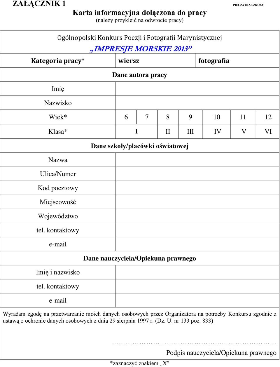 kontaktowy e-mail Imię i nazwisko tel.