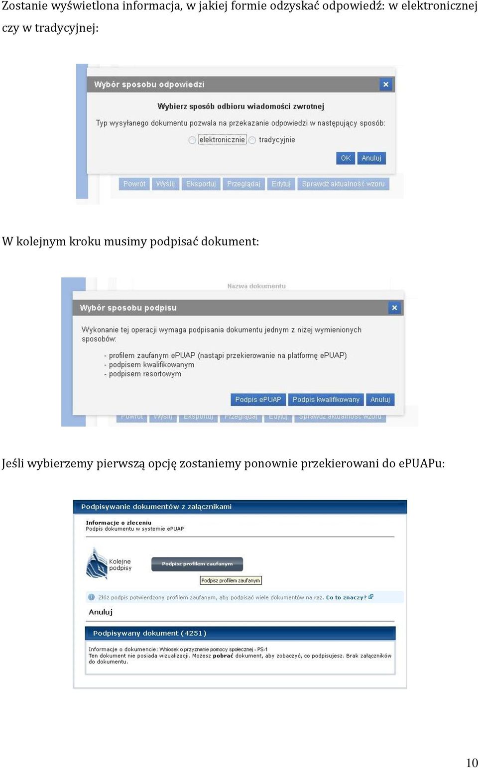 W kolejnym kroku musimy podpisać dokument: Jeśli