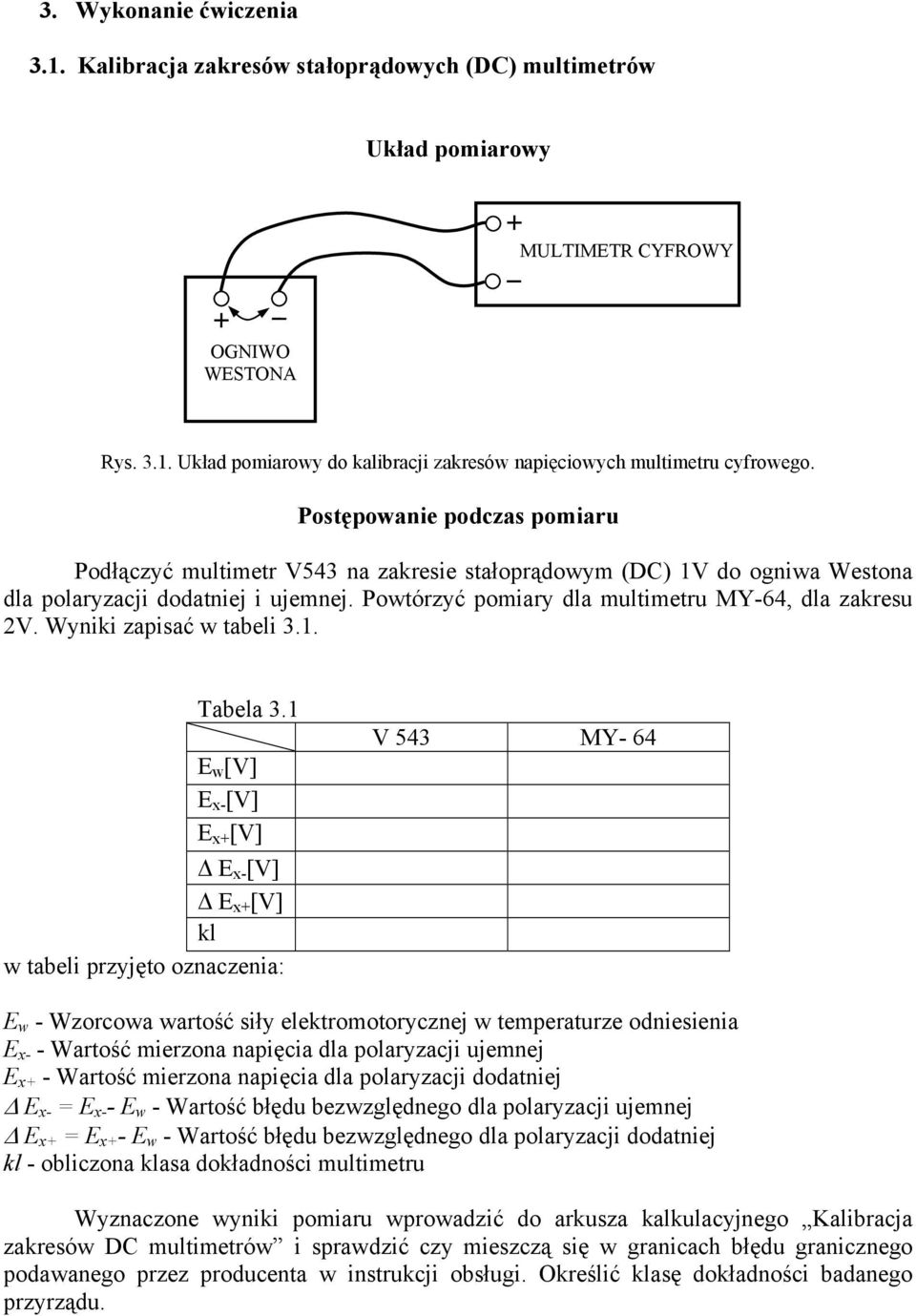 Wyniki zapisać w tabeli 3.. Tabela 3.