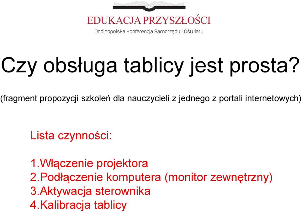 portali internetowych) Lista czynności: 1.