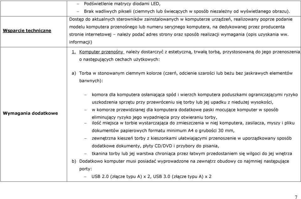 internetowej należy podać adres strony oraz sposób realizacji wymagania (opis uzyskania ww. informacji) 1.