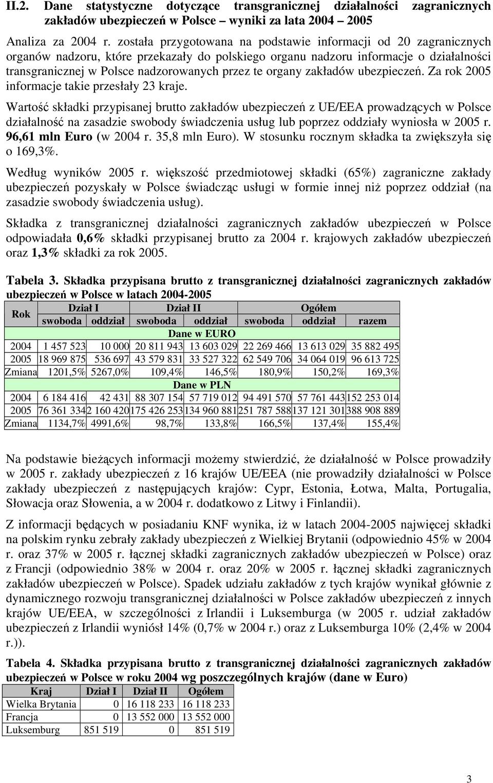 te organy zakładów ubezpieczeń. Za rok 2005 informacje takie przesłały 23 kraje.