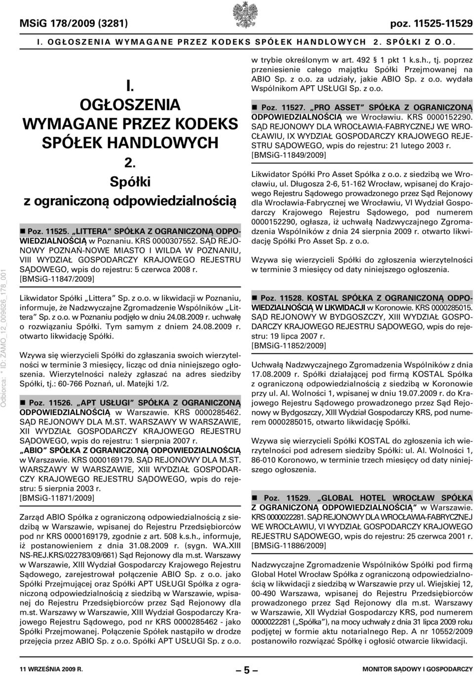 SĄD REJO- NOWY POZNAŃ-NOWE MIASTO I WILDA W POZNANIU, VIII WYDZIAŁ GOSPODARCZY KRAJOWEGO REJESTRU SĄDOWEGO, wpis do 