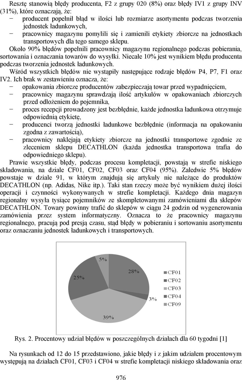 Około 90% błędów popełnili pracownicy magazynu regionalnego podczas pobierania, sortowania i oznaczania towarów do wysyłki.
