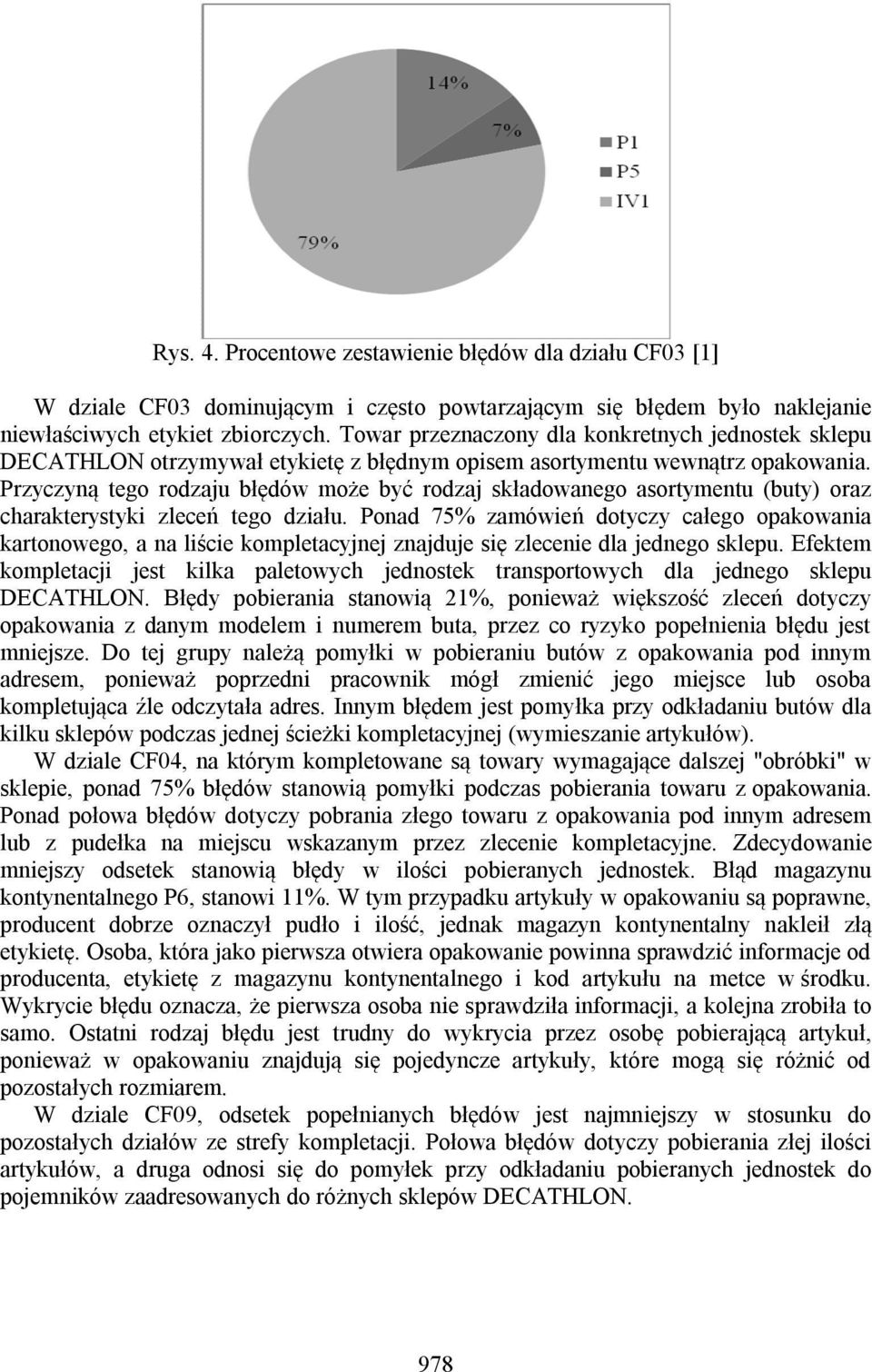 Przyczyną tego rodzaju błędów może być rodzaj składowanego asortymentu (buty) oraz charakterystyki zleceń tego działu.