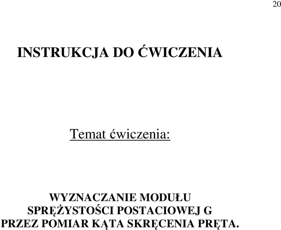 MODUŁU SPRĘŻYSTOŚCI