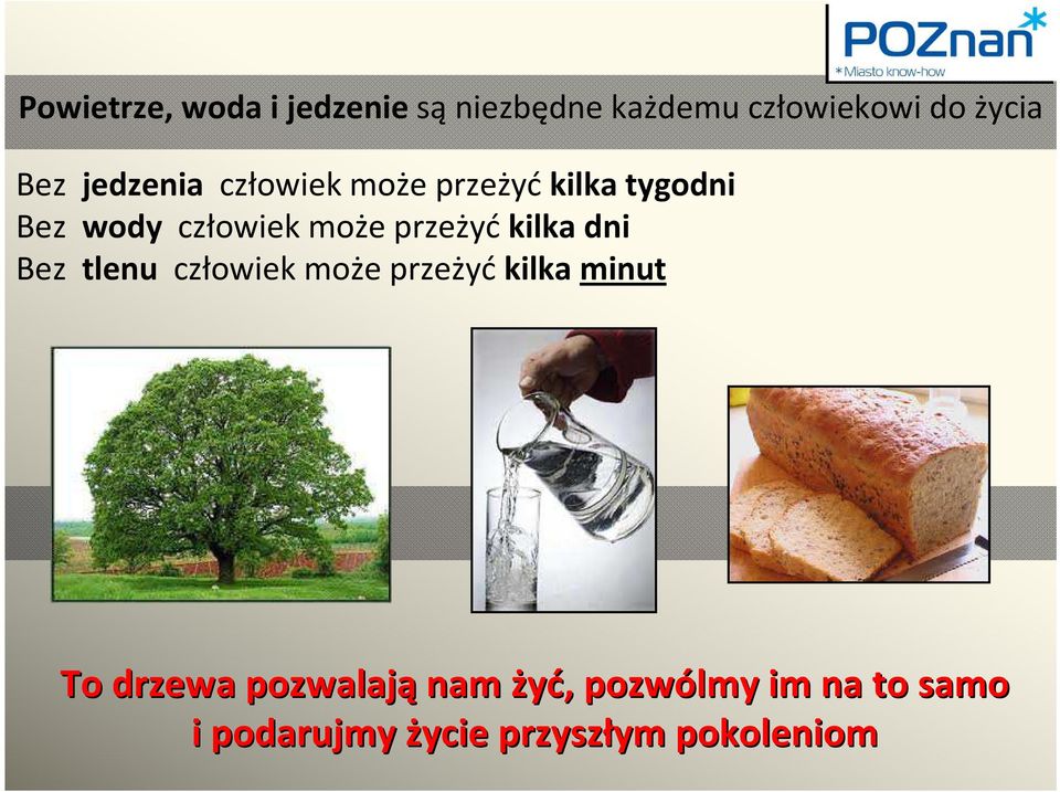 przeżyć kilka dni Bez tlenu człowiek może przeżyć kilka minut To drzewa