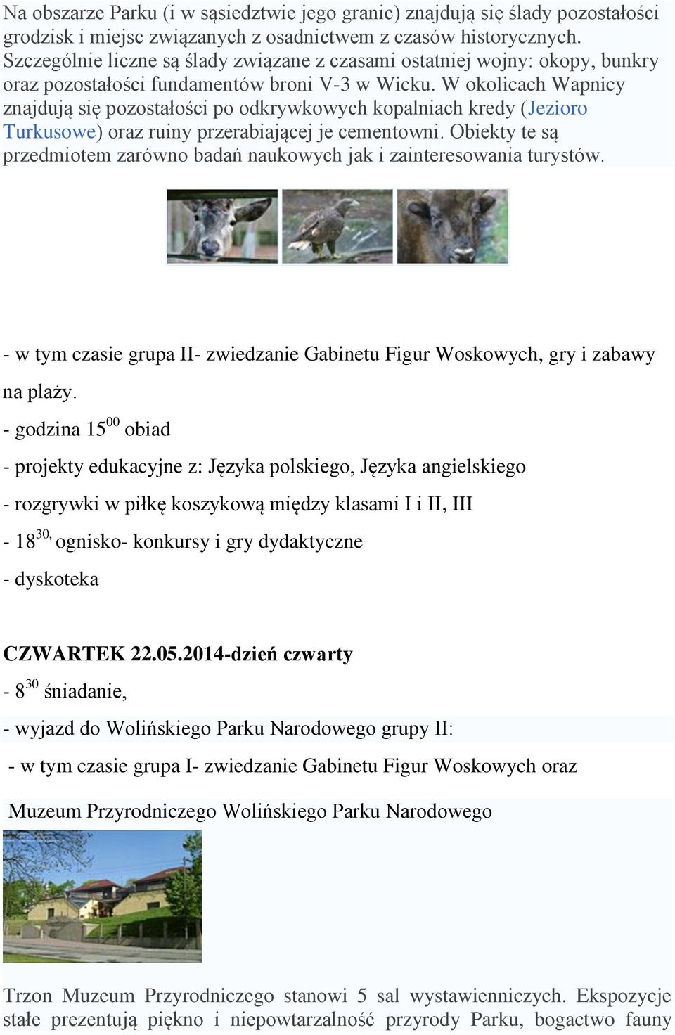 W okolicach Wapnicy znajdują się pozostałości po odkrywkowych kopalniach kredy (Jezioro Turkusowe) oraz ruiny przerabiającej je cementowni.