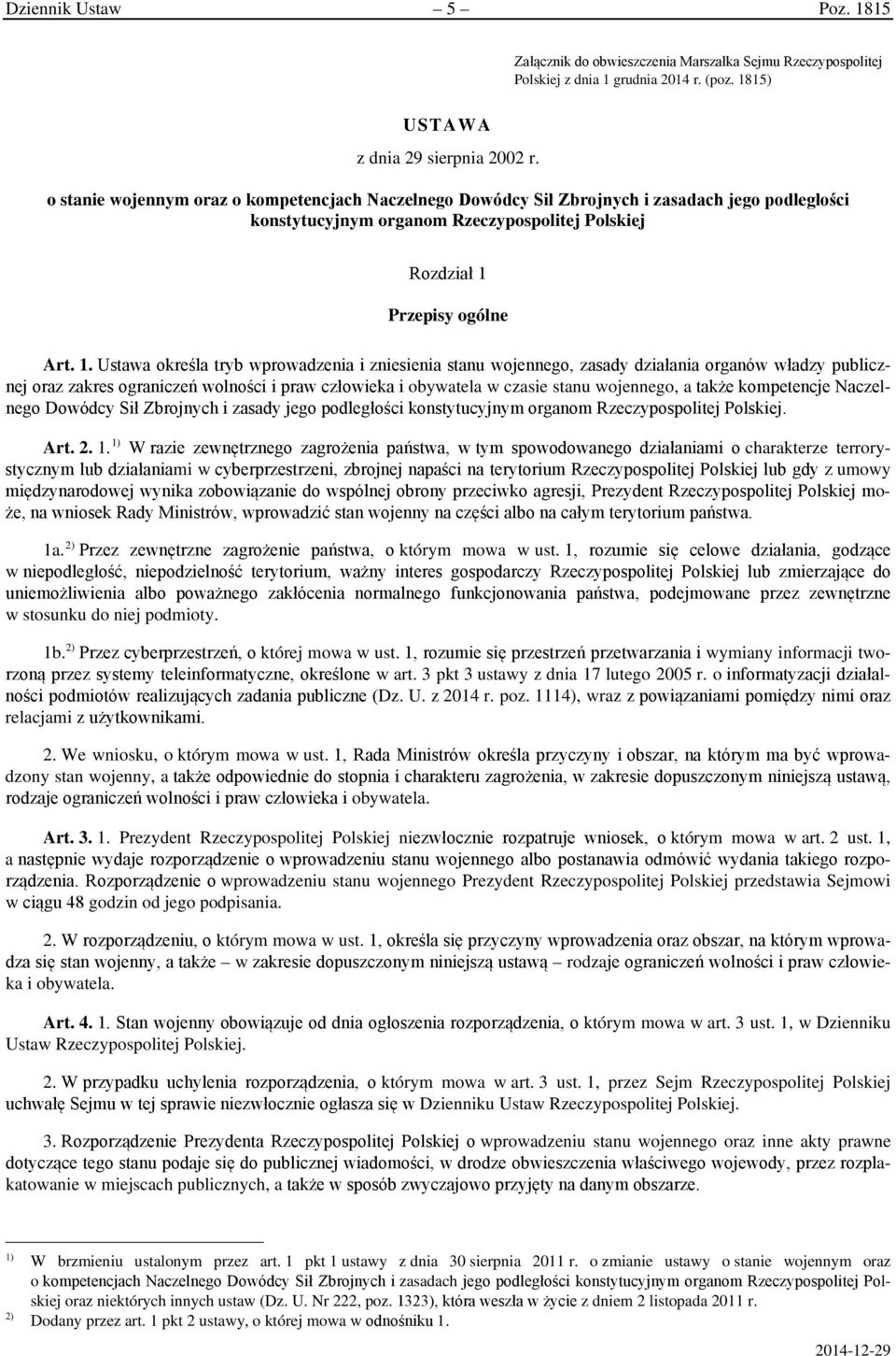 Przepisy ogólne Art. 1.