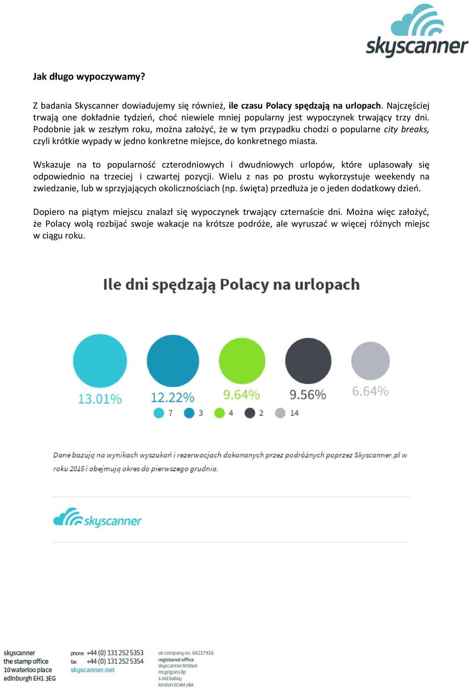 Podobnie jak w zeszłym roku, można założyć, że w tym przypadku chodzi o popularne city breaks, czyli krótkie wypady w jedno konkretne miejsce, do konkretnego miasta.