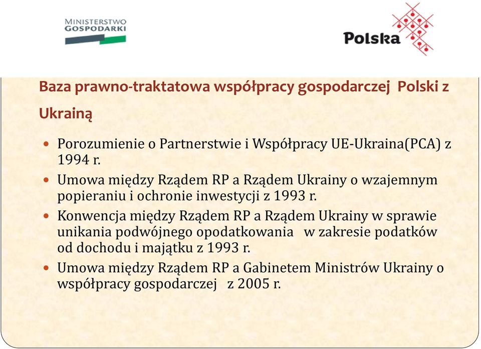 Umowa między Rządem RP a Rządem Ukrainy o wzajemnym popieraniu i ochronie inwestycji z 1993 r.