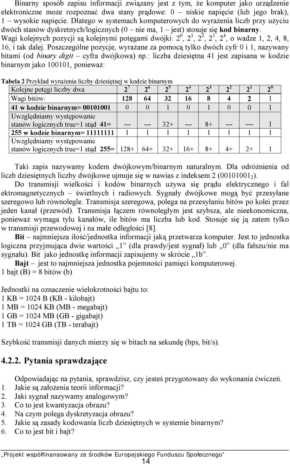 Wagi kolejnych pozycji są kolejnymi potęgami dwójki: 2 0, 2 1, 2 2, 2 3, 2 4, o wadze 1, 2, 4, 8, 16, i tak dalej.