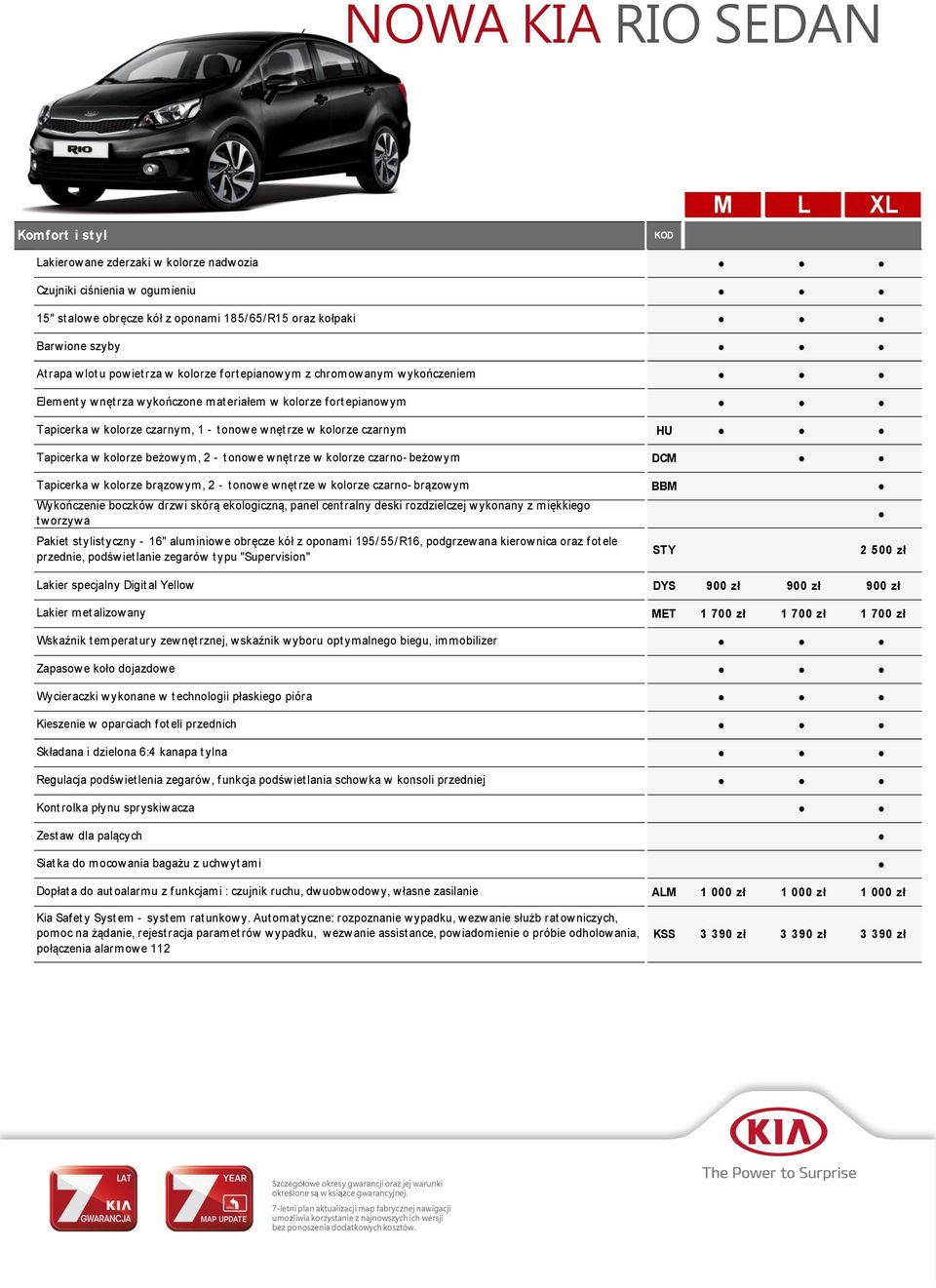 Tapicerka w kolorze beżowym, 2 - tonowe wnętrze w kolorze czarno- beżowym DCM Tapicerka w kolorze brązowym, 2 - tonowe wnętrze w kolorze czarno- brązowym Wykończenie boczków drzwi skórą ekologiczną,