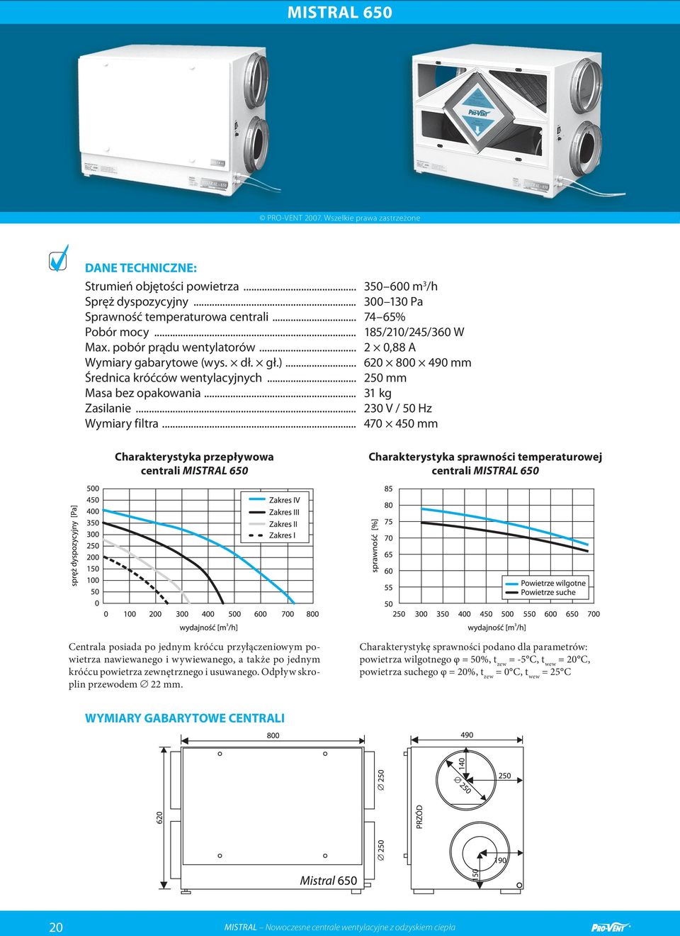 .. 31 kg Zasilanie... 230 V / 50 Hz Wymiary filtra.