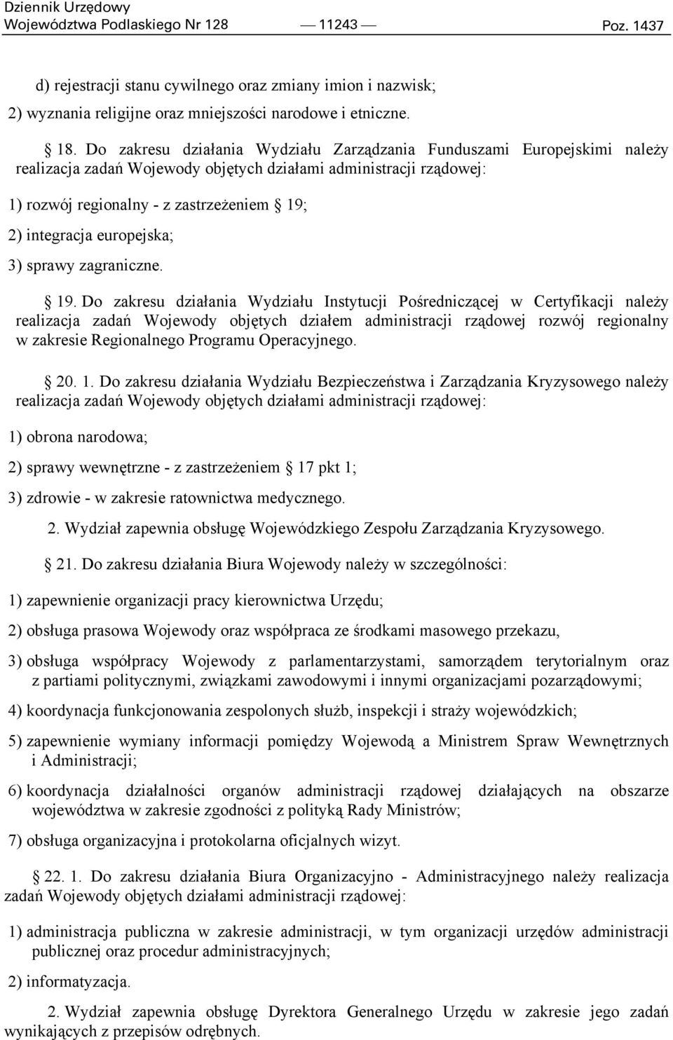 europejska; 3) sprawy zagraniczne. 19.