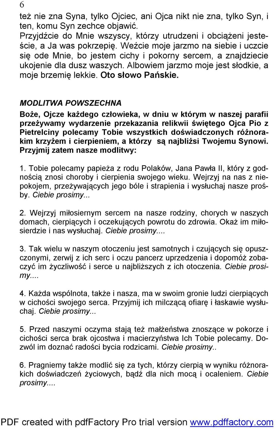 Oto słowo Pańskie.