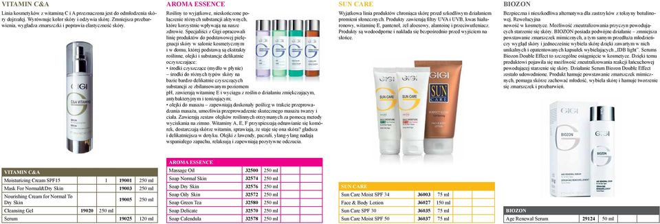 Specjaliści z Gigi opracowali linię produktów do podstawowej pielęgnacji skóry w salonie kosmetycznym i w domu, której podstawą są ekstrakty roślinne, olejki i substancje delikatnie oczyszczające:
