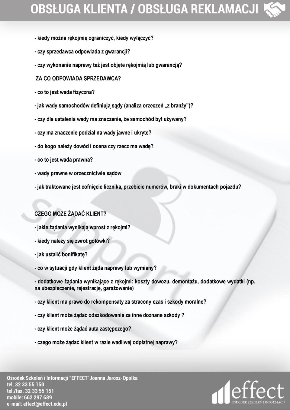 - czy ma znaczenie podział na wady jawne i ukryte? - do kogo należy dowód i ocena czy rzecz ma wadę? - co to jest wada prawna?