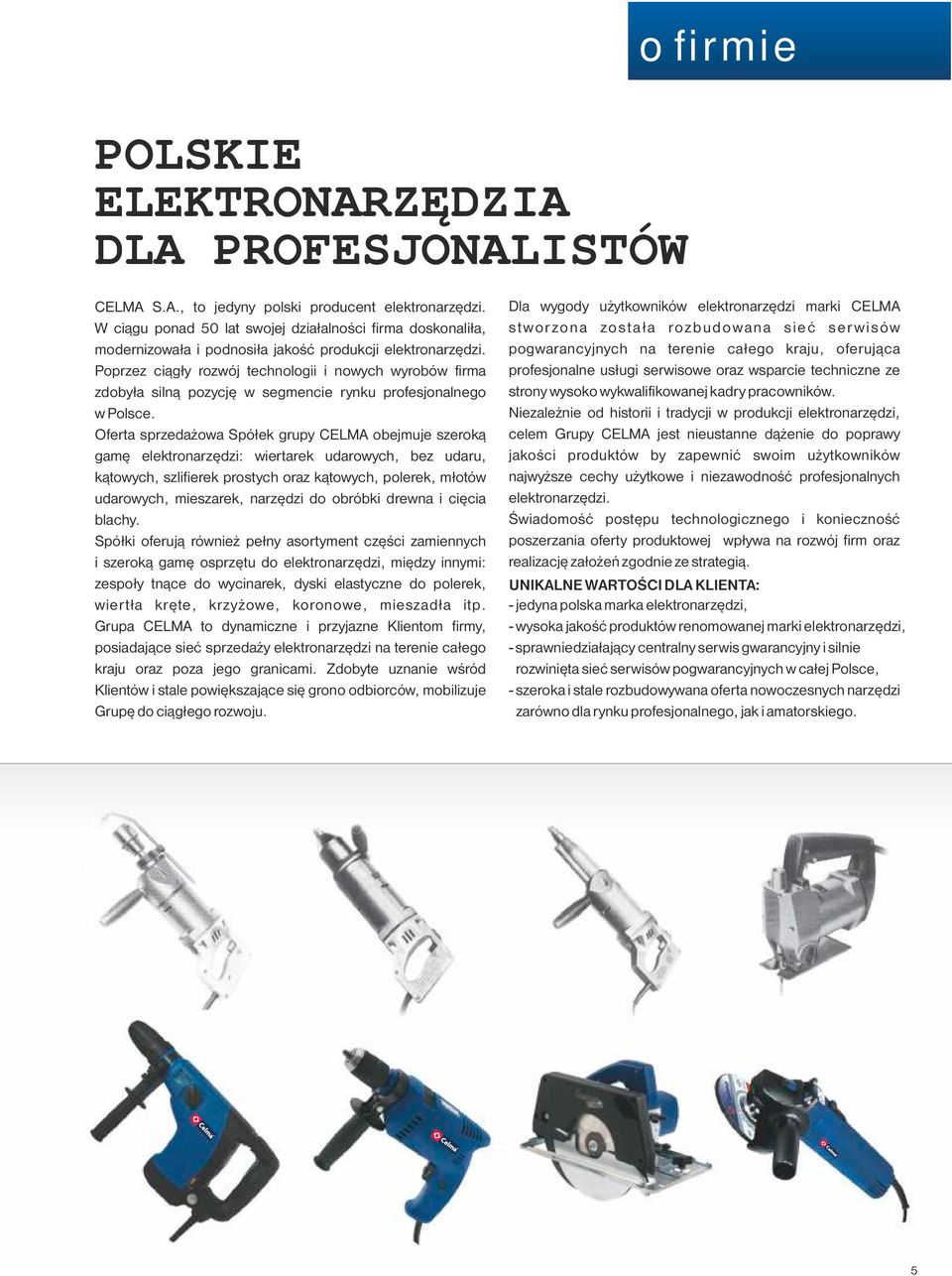 Poprzez ciągły rozwój technologii i nowych wyrobów firma zdobyła silną pozycję w segmencie rynku profesjonalnego w Polsce.