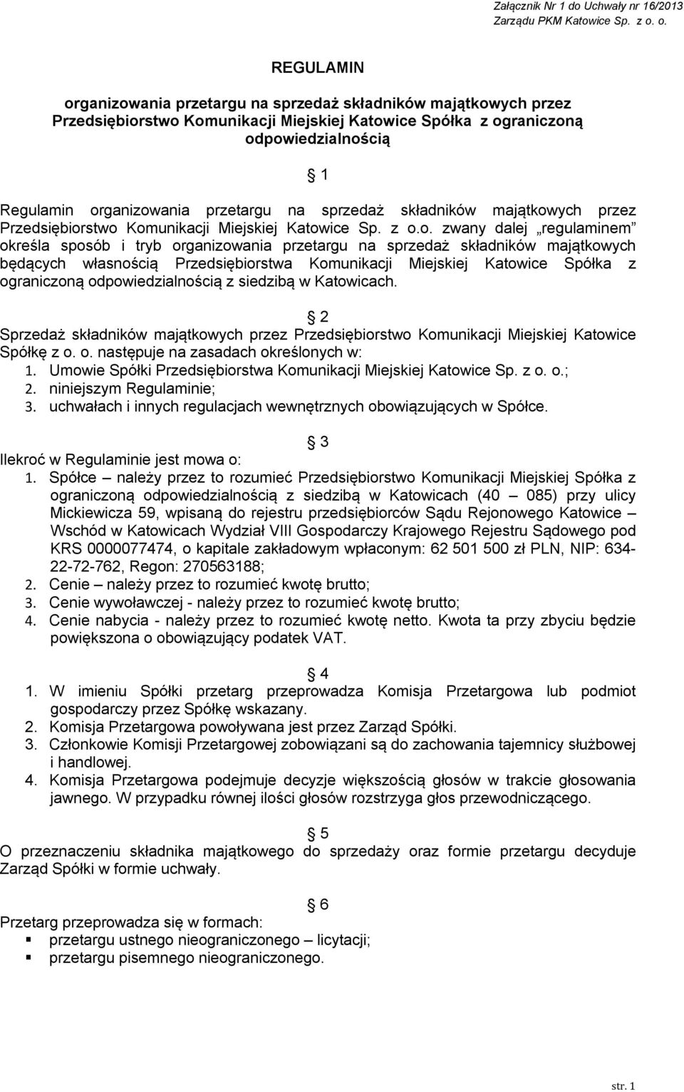 przetargu na sprzedaż składników majątkow