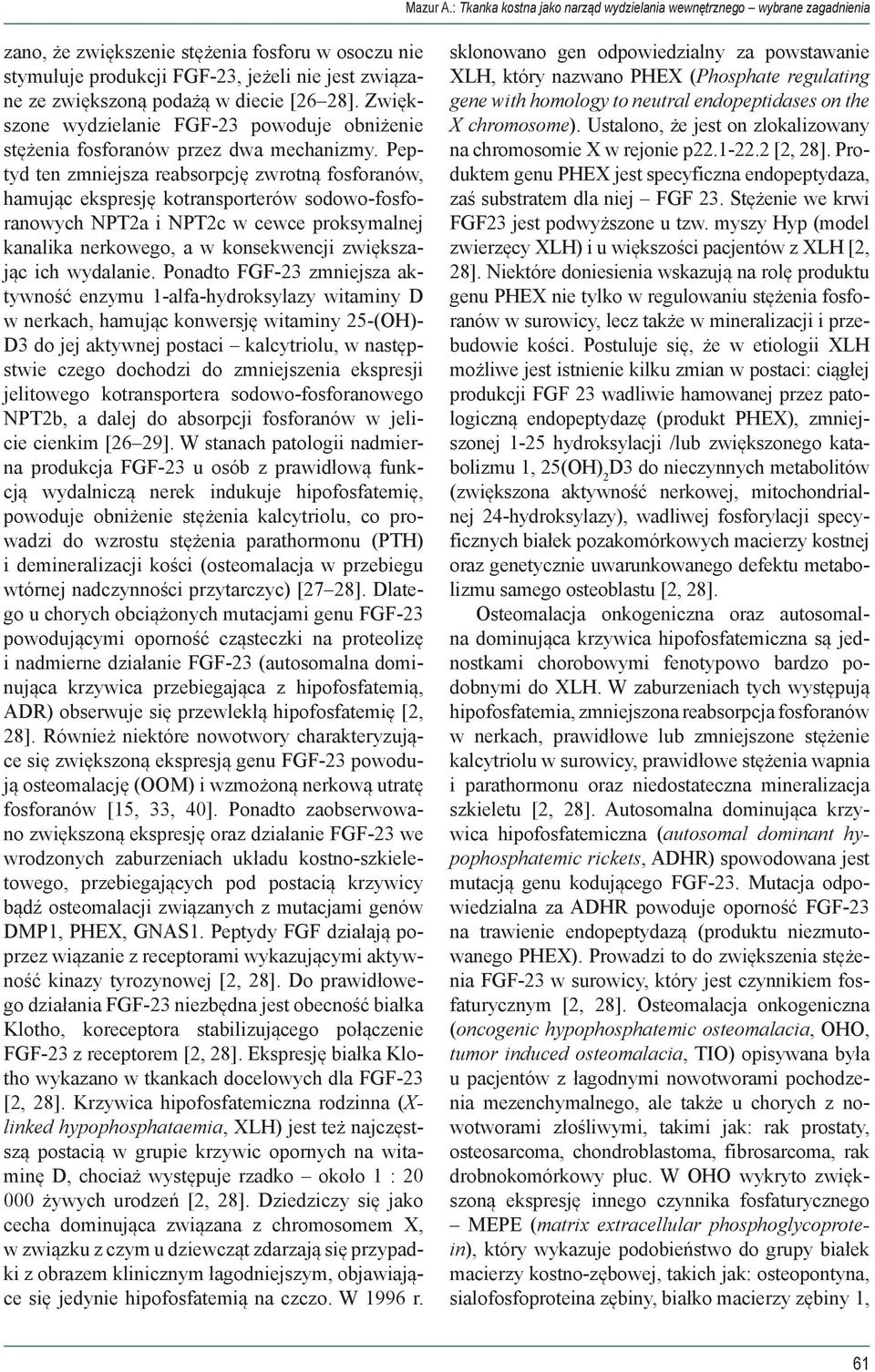 Peptyd ten zmniejsza reabsorpcję zwrotną fosforanów, hamując ekspresję kotransporterów sodowo-fosforanowych NPT2a i NPT2c w cewce proksymalnej kanalika nerkowego, a w konsekwencji zwiększając ich