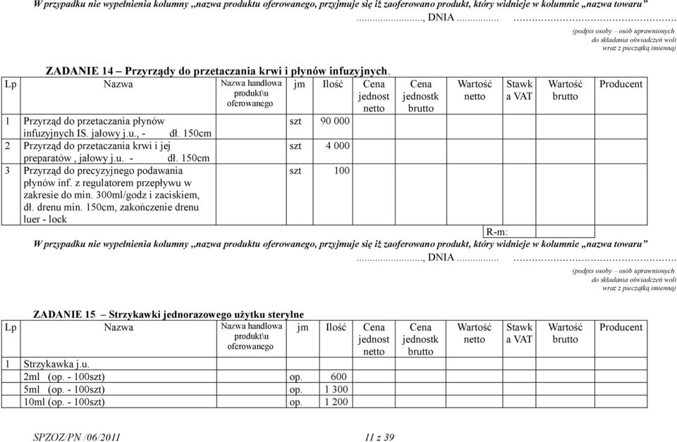 z regulatorem przepływu w zakresie do min. 300ml/godz i zaciskiem, dł. drenu min.
