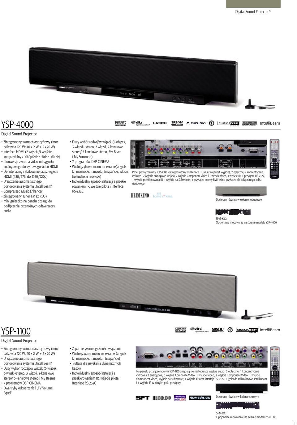 systemu IntelliBeam Compressed Music Enhancer Zintegrowany Tuner FM (z RDS) mini-gniazdko na panelu obsługi do podłączenia przenośnych odtwarzaczy audio Duży wybór rodzajów wiązek (5-wiązek,