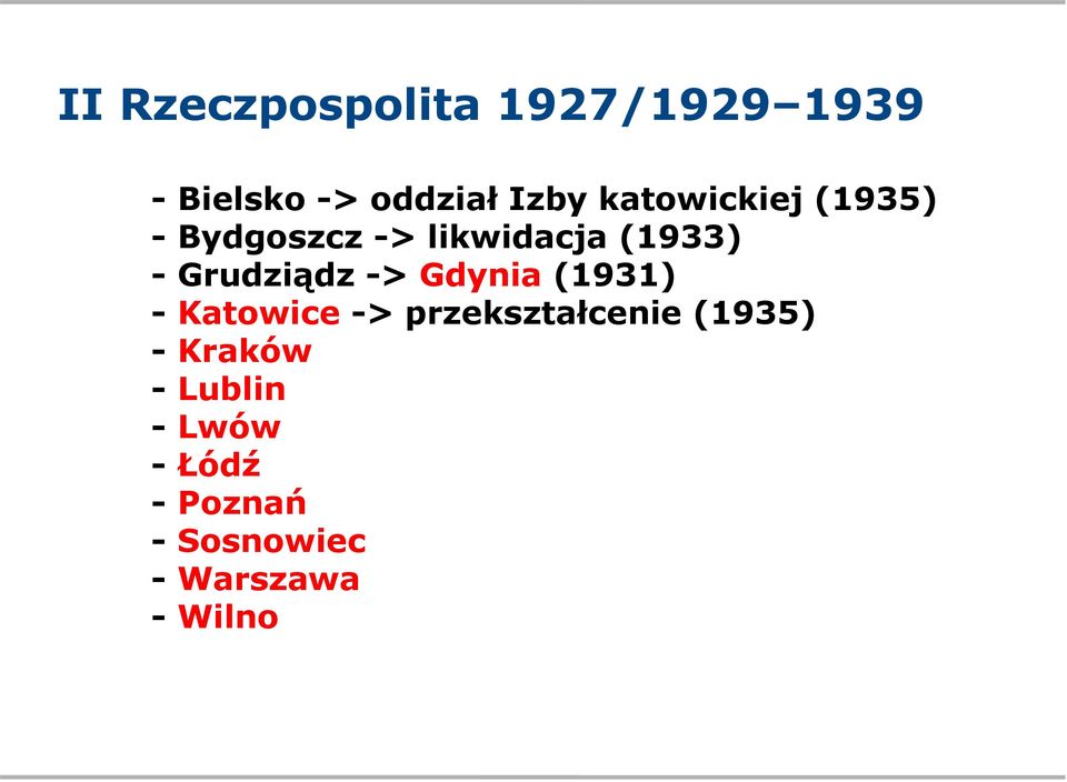 Grudziądz -> Gdynia (1931) - Katowice -> przekształcenie