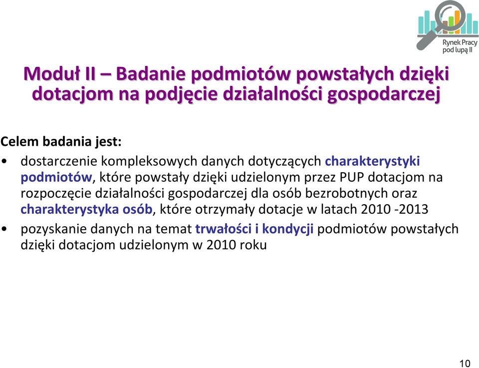 dotacjom na rozpoczęcie działalności gospodarczej dla osób bezrobotnych oraz charakterystyka osób, które otrzymały