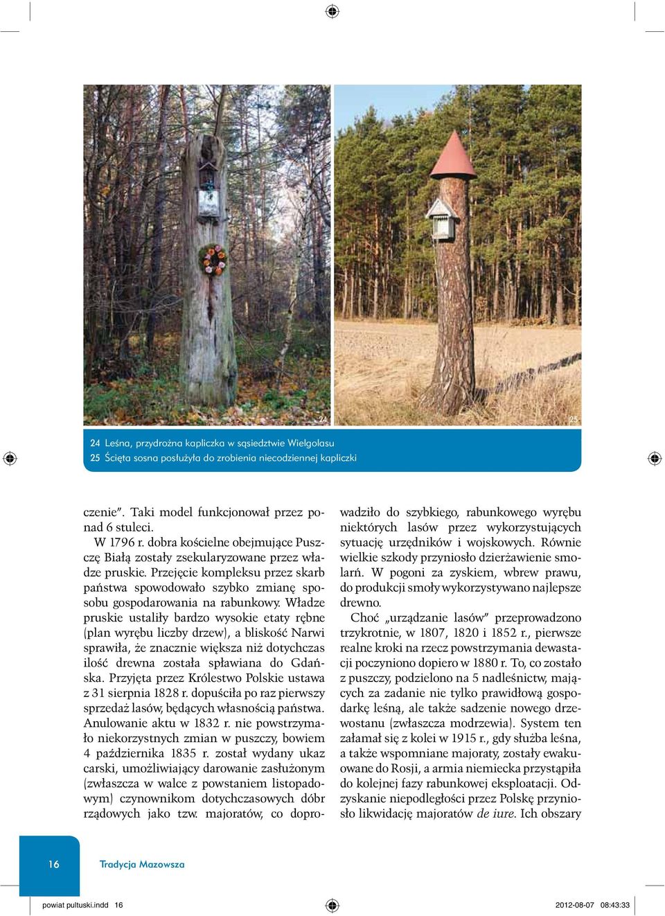 W³adze pruskie ustali³y bardzo wysokie etaty rêbne (plan wyrêbu liczby drzew), a bliskośæ Narwi sprawi³a, e znacznie wiêksza ni dotychczas ilośæ drewna zosta³a sp³awiana do Gdañska.