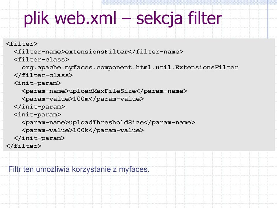 extensionsfilter </filter-class> <init-param> <param-name>uploadmaxfilesize</param-name>
