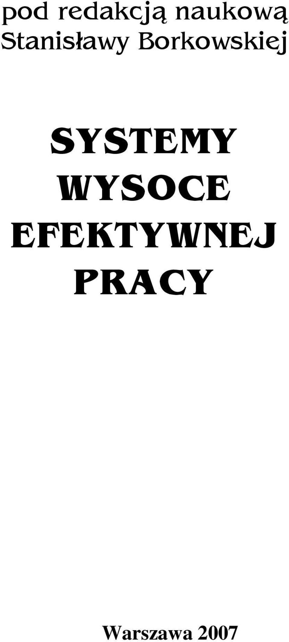 SYSTEMY WYSOCE