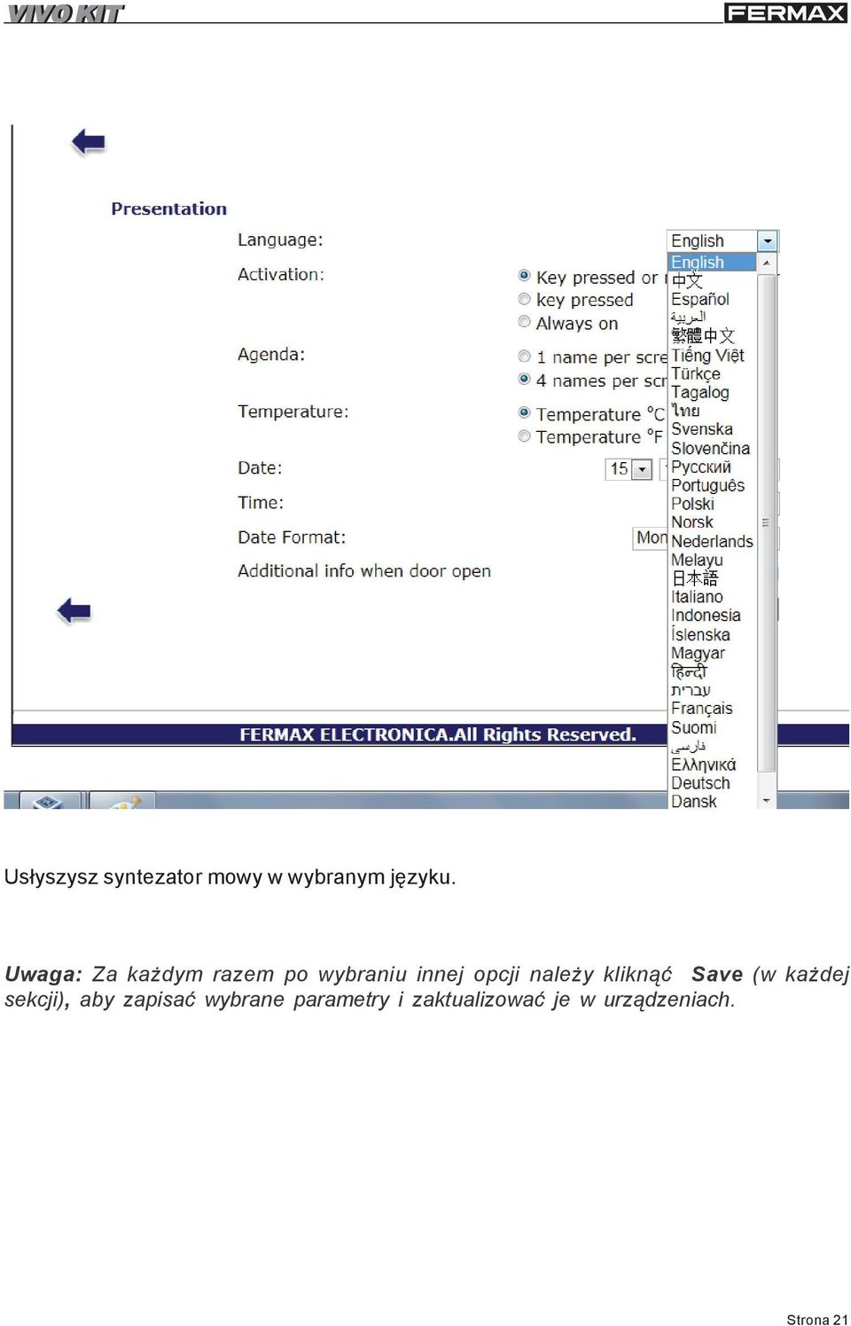 y klikn¹æ Save (w ka dej sekcji), aby zapisaæ