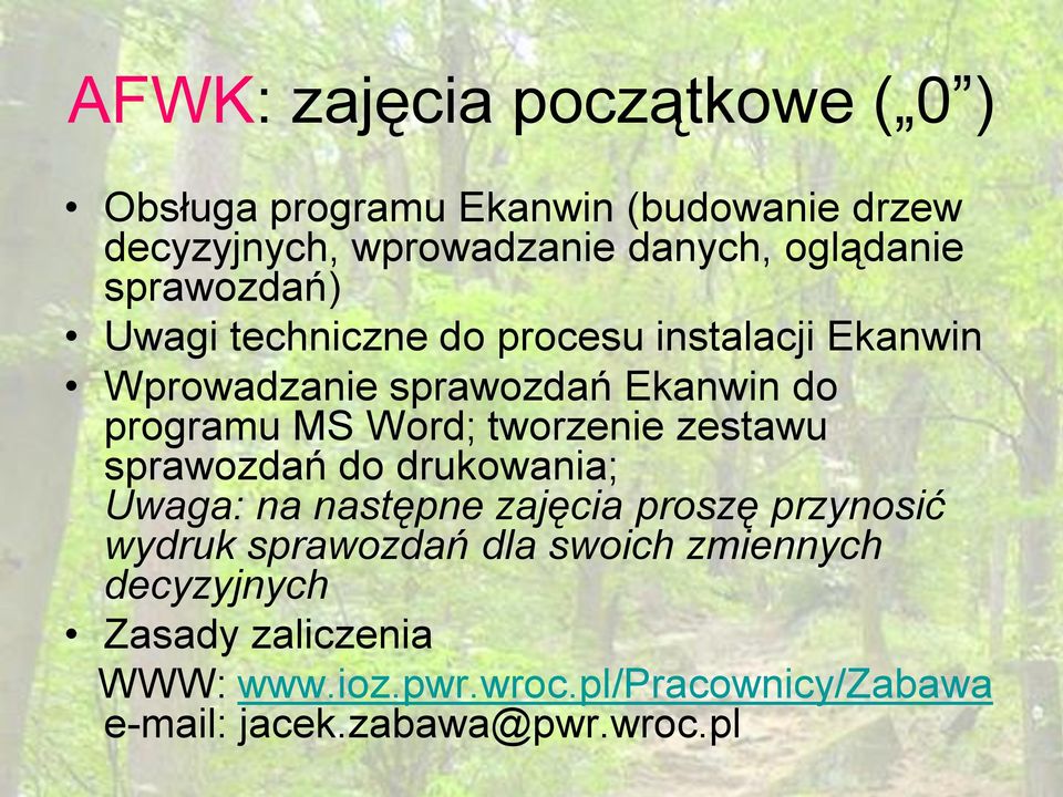 Word; tworzenie zestawu sprawozdań do drukowania; Uwaga: na następne zajęcia proszę przynosić wydruk sprawozdań dla