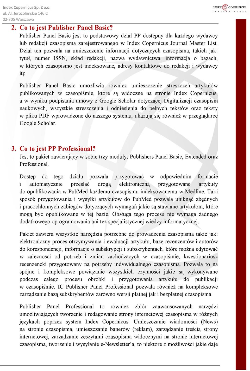 adresy kontaktowe do redakcji i wydawcy itp.